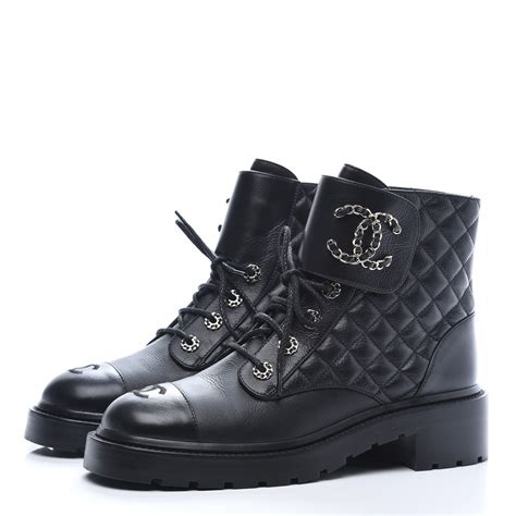 chanel 9 boots|chanel quilted combat boots.